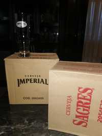 Copos de cerveja Imperial e Sagres