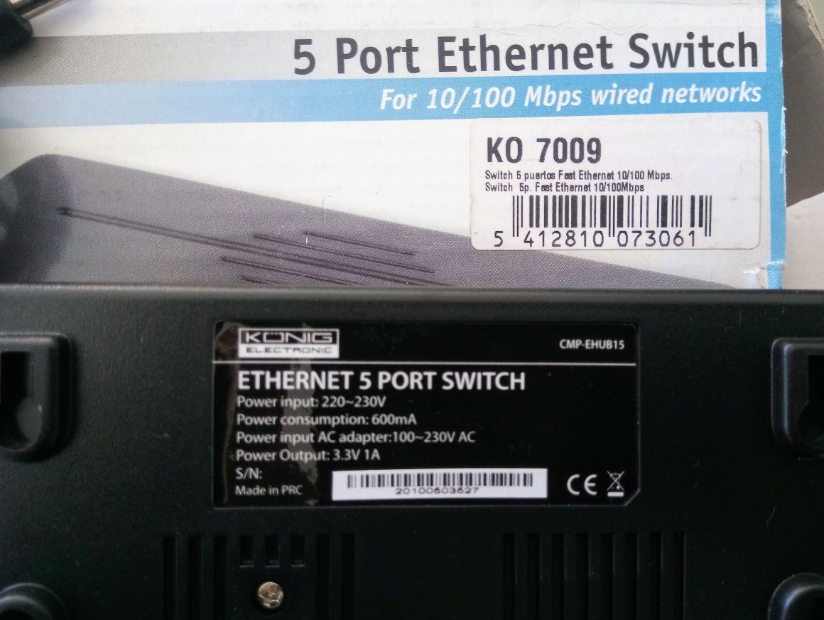 Switch 5 portas 10/100 ethernet