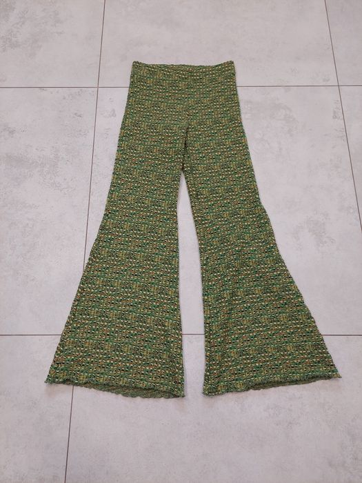 Spodnie dzwony wide Led tweed retro Stradivarius