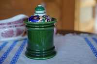 Pojemnik ceramika butelkowa zieleń dekoracja prezent