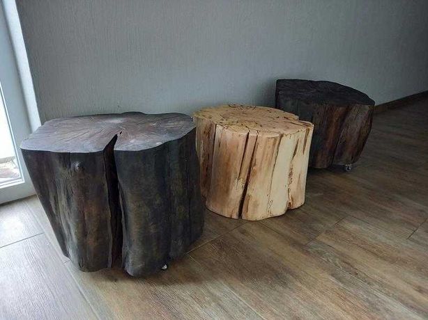 Pufa, siedzisko, stolik kawowy krzesło pień drewna, GRATIS