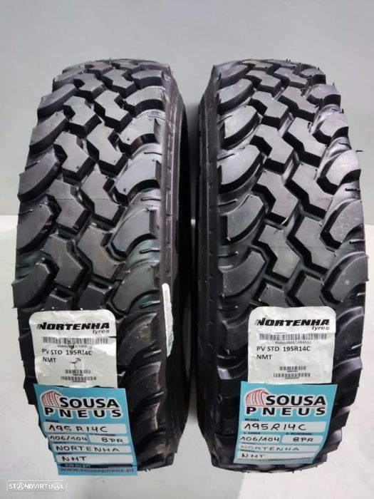 2 pneus novos 195-15c nortenha - recauchutados - oferta dos portes