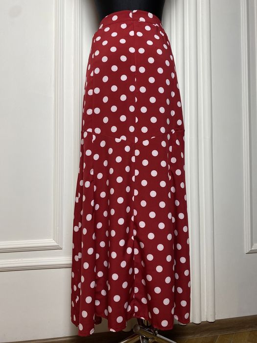 Nowa spódnica długa maxi czerwona w białe kropy 46 xxxl Zanzea