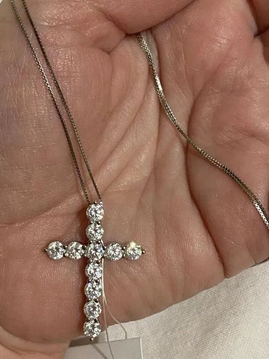 Дуже красивий срібний хрестик у стилі Tiffany з ланцюжком