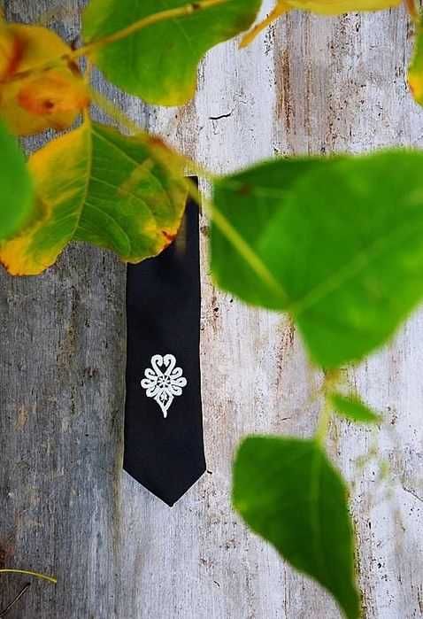 PODHALER krawat z parzenica góralski haft folk wesele ślub prezent