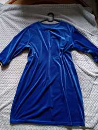 Błękitna sukienka damska rozciągliwa,r.48-50