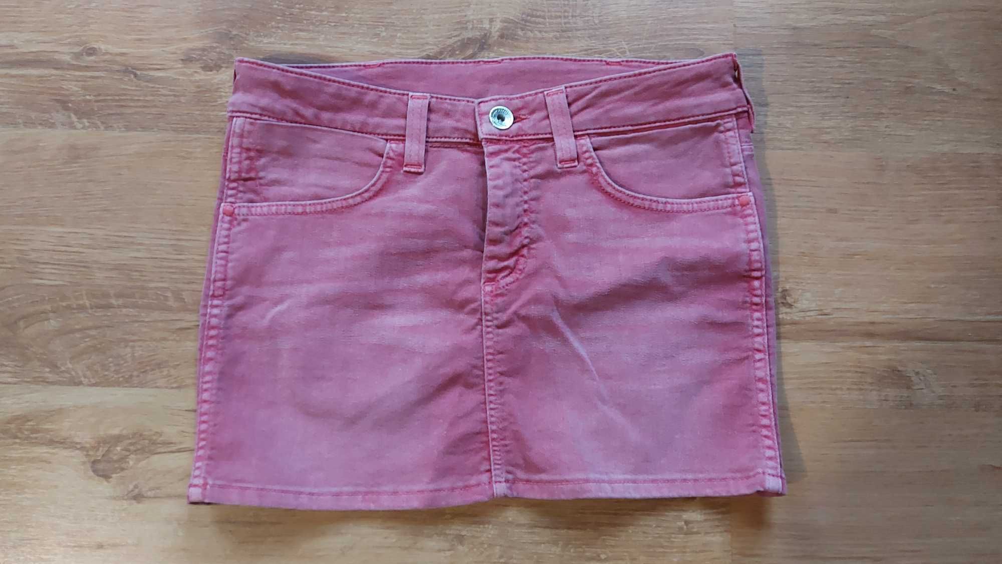 Jeansowa mini spódniczka różowa Wrangler
