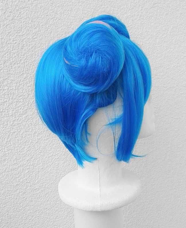 Jinx Powder Arcane peruka niebieska z koczkami krótka cosplay wig
