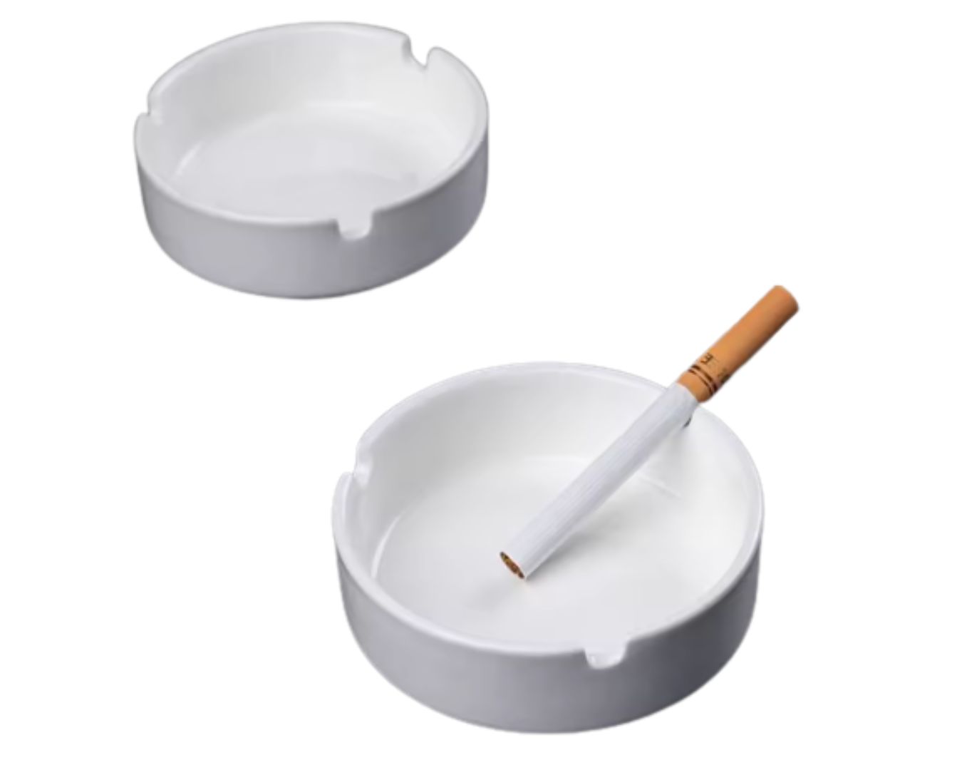 popielniczka plastikowa biała okragła stołowa 10cm