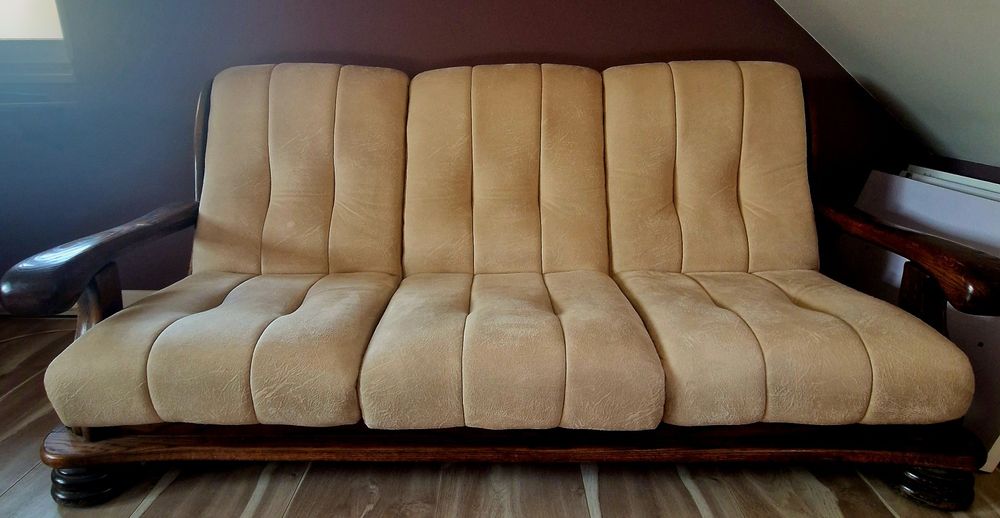 Sofa 3+2 podstawa dębow