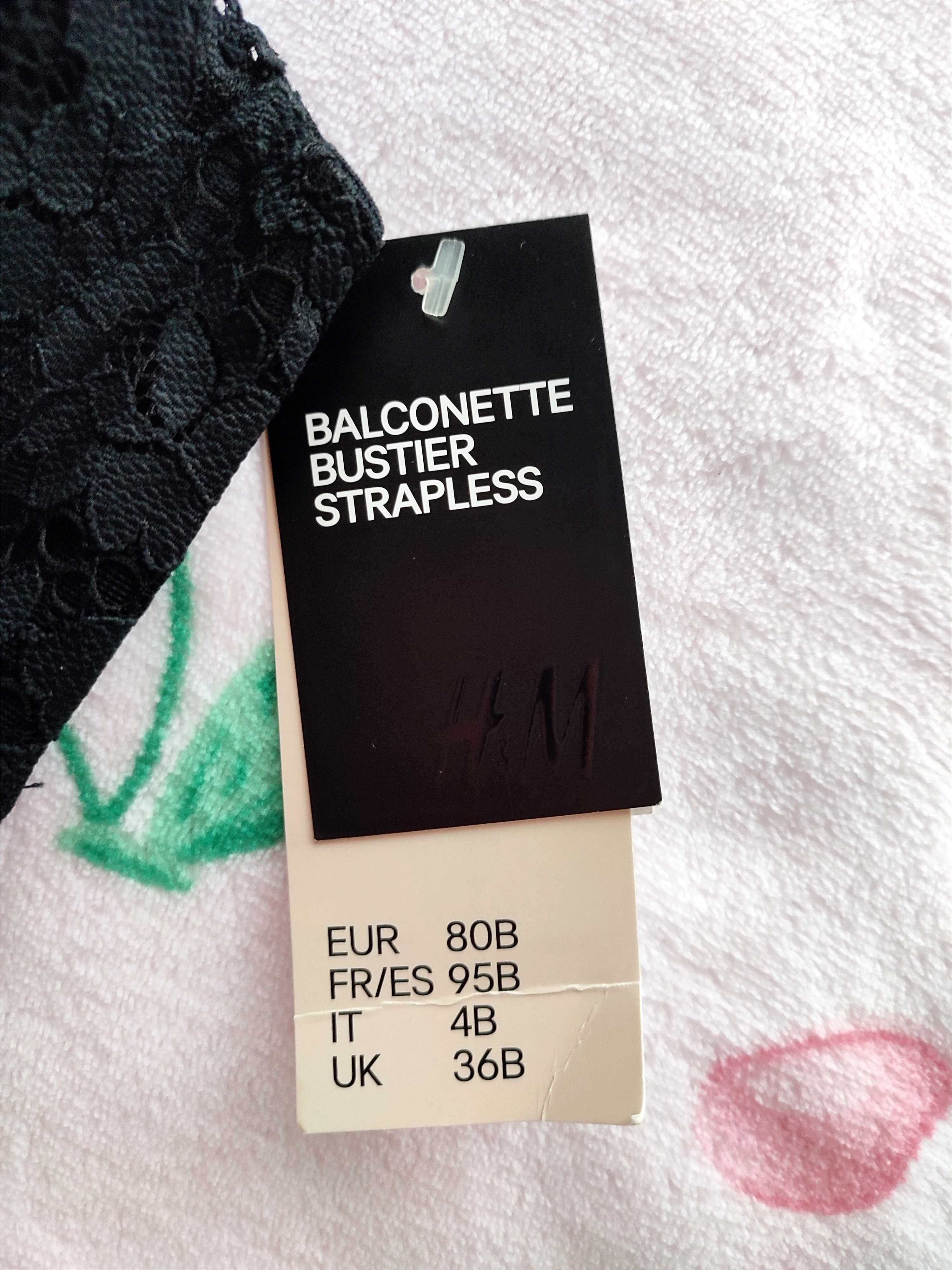 H&M biustonosz balkonetka 80B koronka coquette gothic lolita