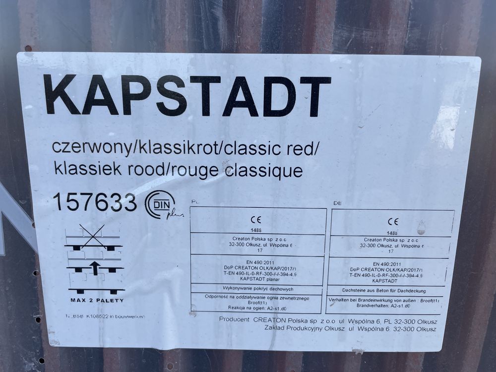 Dachówka Creaton Kapstadt czerwona płaska nowa