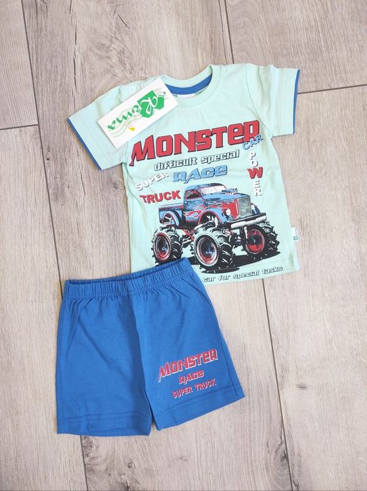 Nowy komplet niemowlęcy koszulka na krótki rękaw + krótkie spodenki