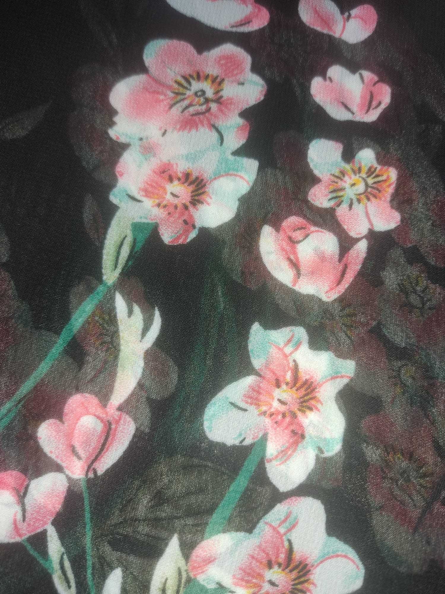 Kimono/Quimono [fundo preto, com blossom flowers], TAM ÚNICO