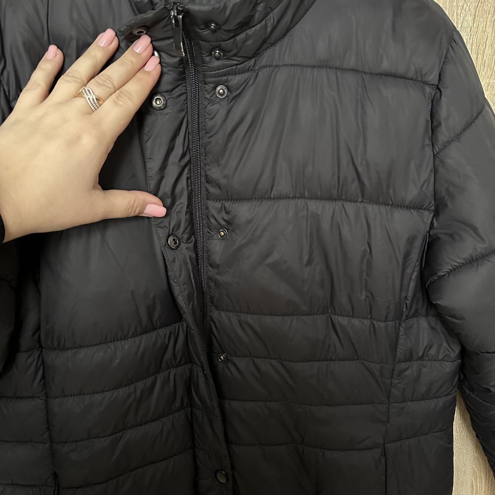 Kurtka zimowa 44 damska pikowana płaszcz zimowy czarny