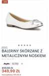 Baleriny skórzane z metalicznym noskiem Wittchen