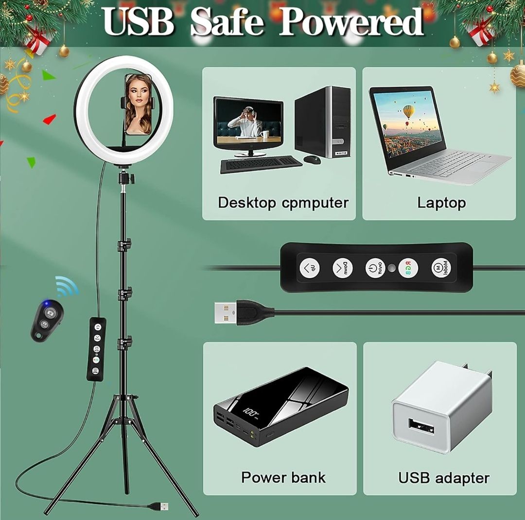 Anel de luz Led RGB com tripé comando