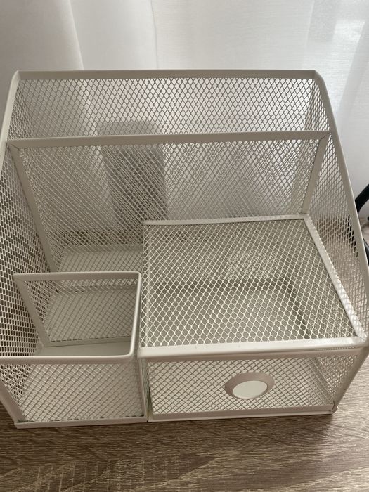 Ikea organizer biurowy, na biurko, do lazienki - bialy, funkcjonalny