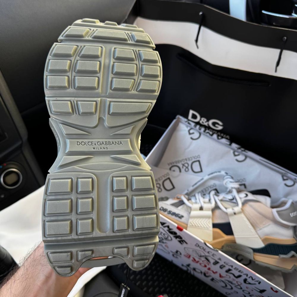 Жіночі преміальні кросівки дольче Dolce & Gabanna Space white cream