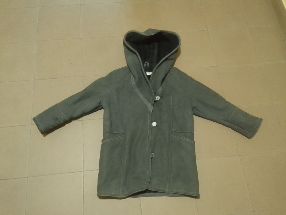 Kożuch damski, gruby "One Way Collection", eco skóra, rozmiar M