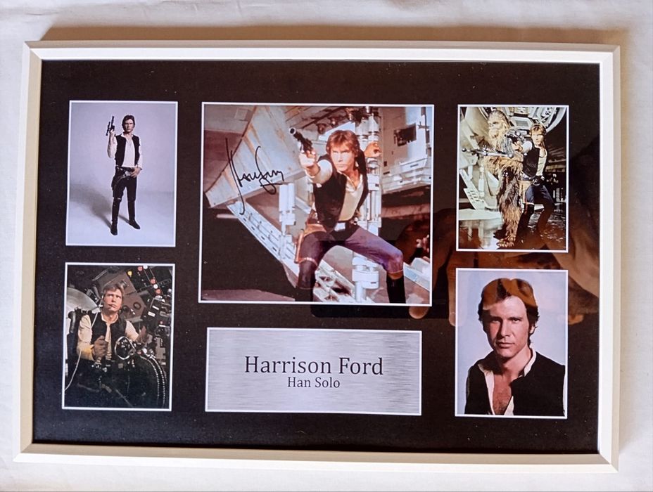 Moldura Filme Star Wars - Harrison Ford com Autógrafo (A4)