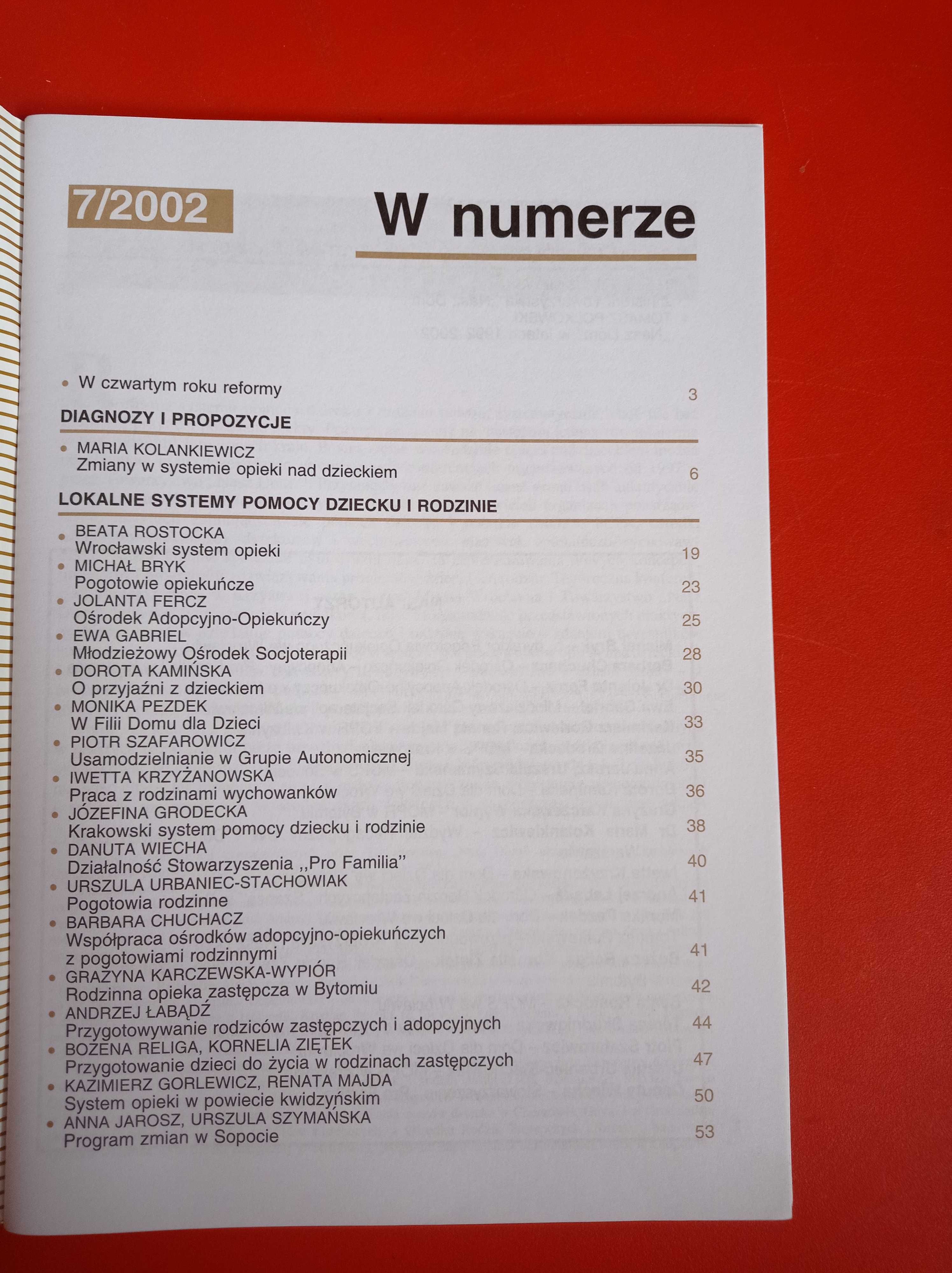 Problemy opiekuńczo-wychowawcze, nr 7/2002, wrzesień 2002