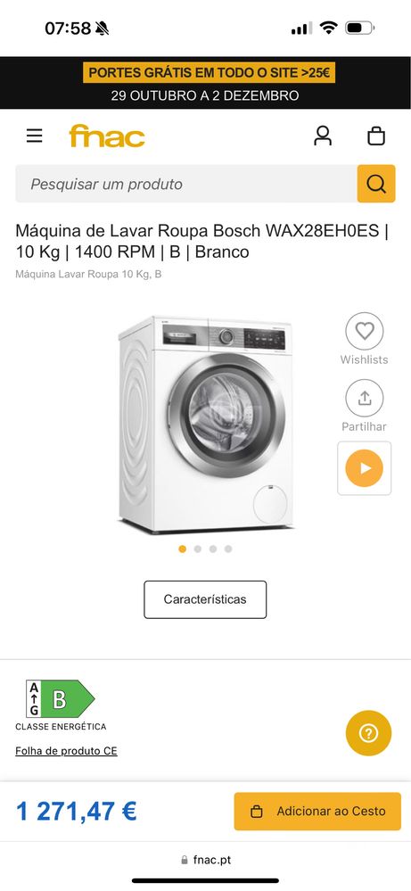 Maquina de lavar roupa bosch