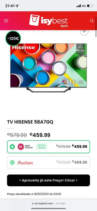 Tv Hisense 58 polegadas dolby tecnologhy