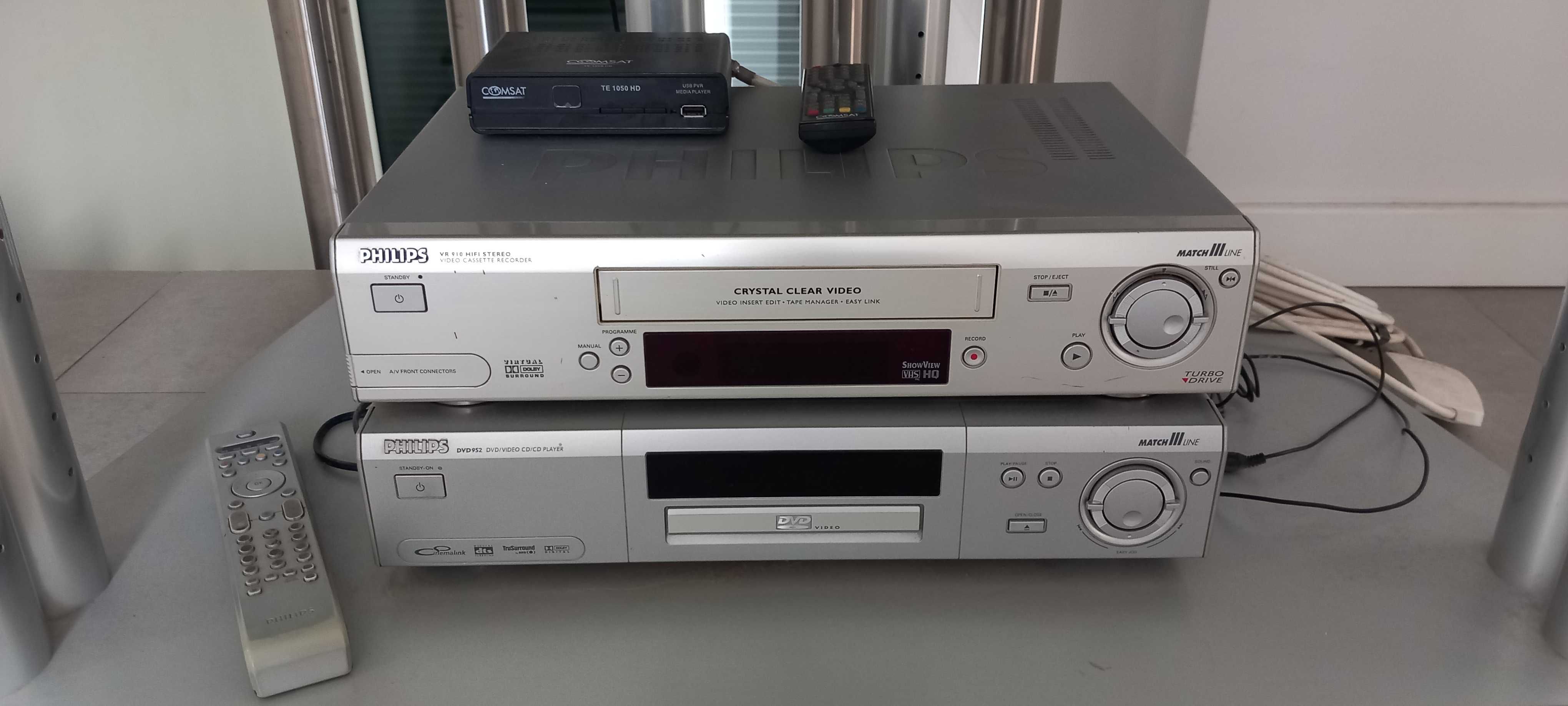 TV Philips  CD DVD VHS stolik stojaki na głośniki x 2