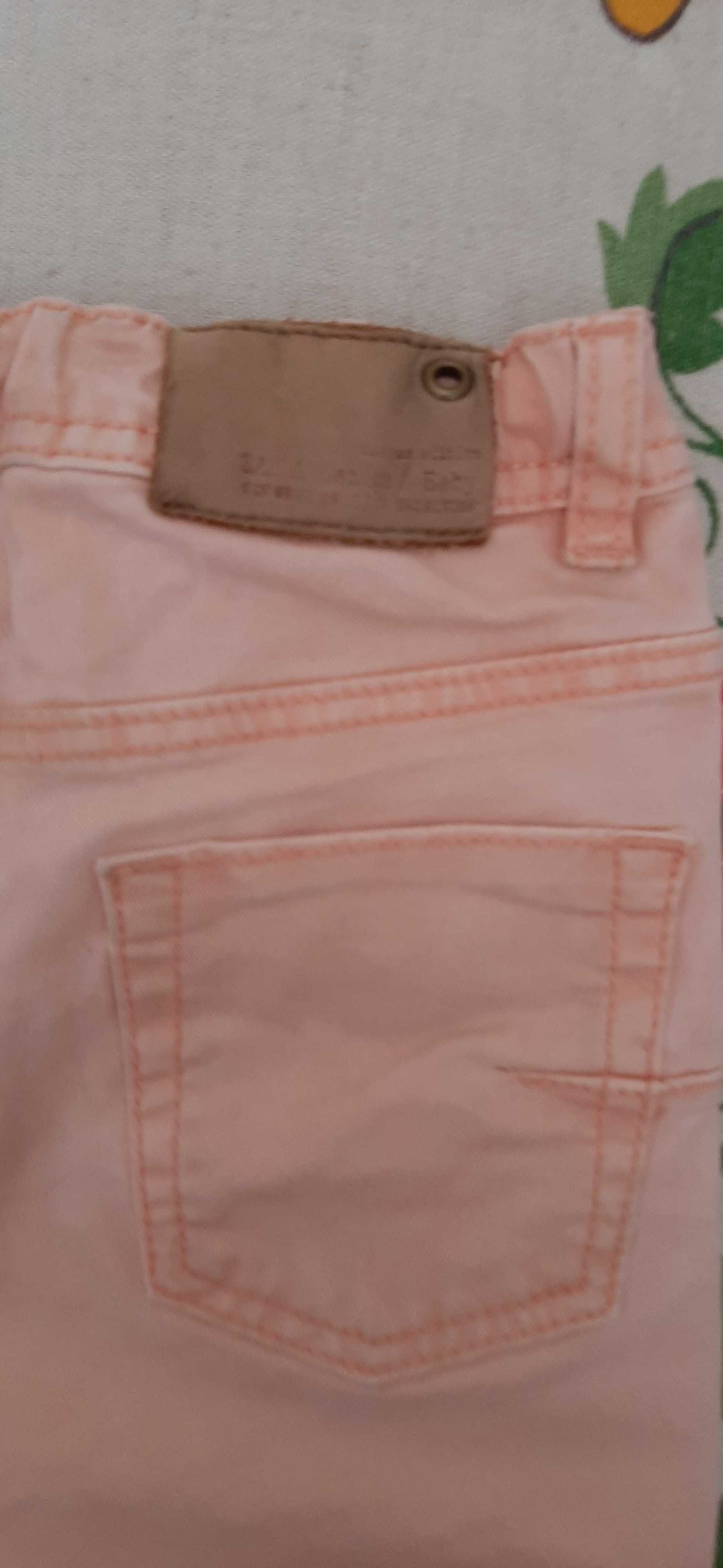 Spodenki jeansowe Zara Baby Boy r 92 unisex jasny róż/brzoskwinia