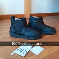 25 15.6 cm Zara skóra naturalna sztyblety botki zamek używane