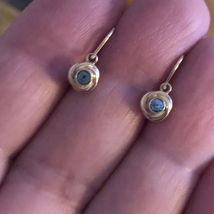 Złote kolczyki 585 chrzest, chrzciny