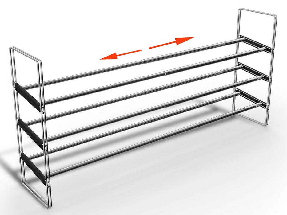 Regał szafka na buty rozsuwany regulowany HURT metal DUŻY 3 półki