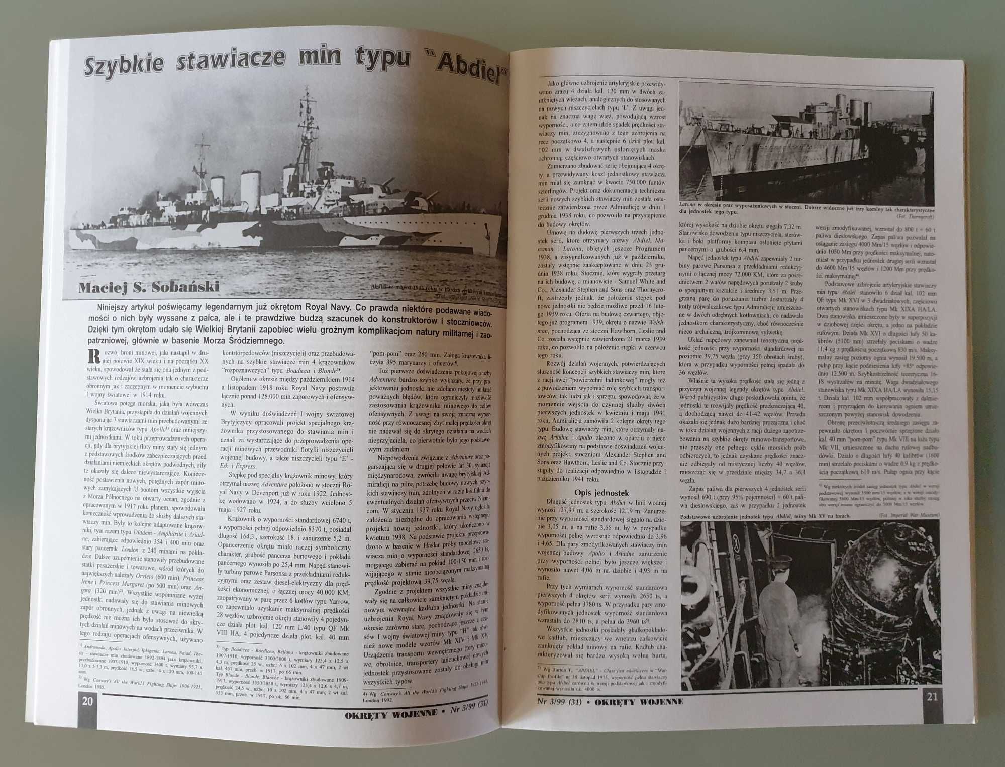 Magazyn "Okręty Wojenne" nr 2 (30) i 3 (31) z roku 1999