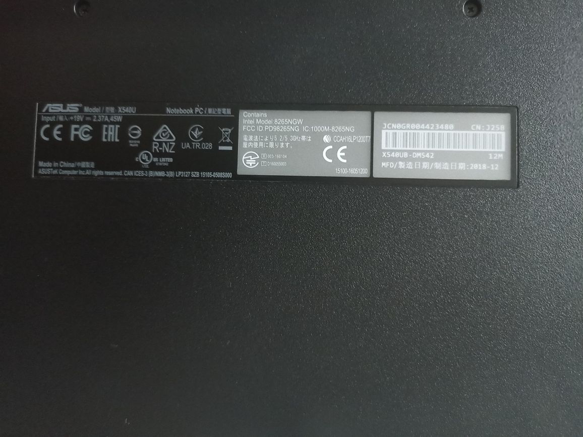 Ноутбук ASUS X540 i3  GeForce MX110 SDD DDR4