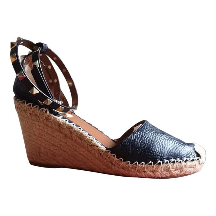 Valentino Garavani espadryle na koturnie 39 granatowe