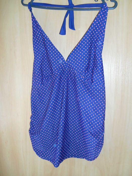 танкіні  48-50 розмір можна  вагітним синій в горошок