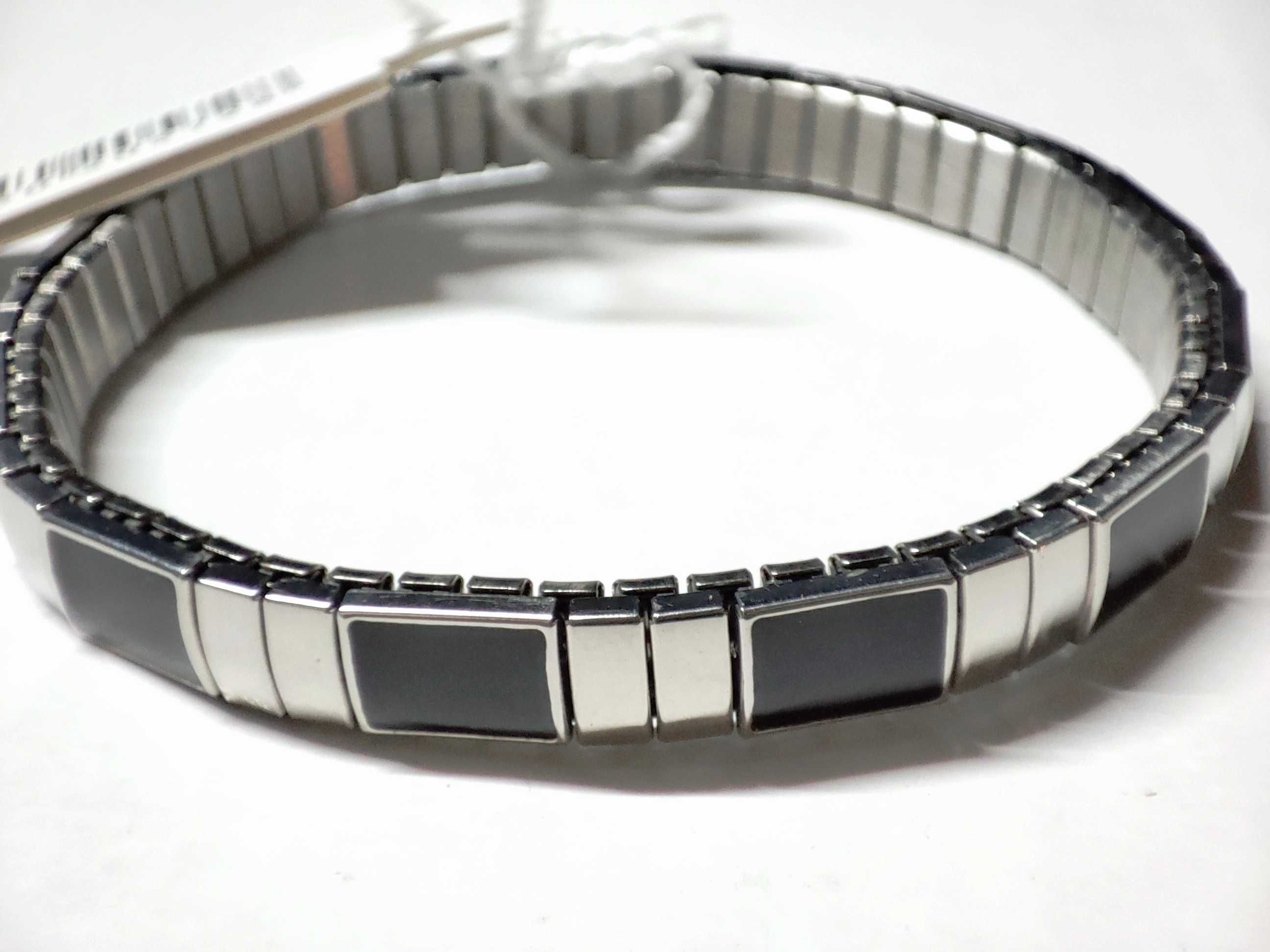 Pulseira metal extensível metalizada preta (nova)
