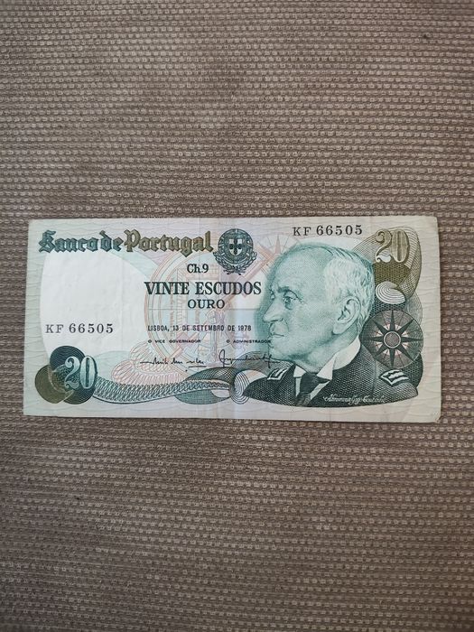 Duas Notas 20 Escudos Gago Coutinho