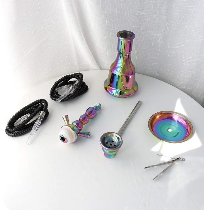 Reanice 17.7" Hookah Shisha Zestaw Fajki Wodnej Z 2 Wężami Opalizujący