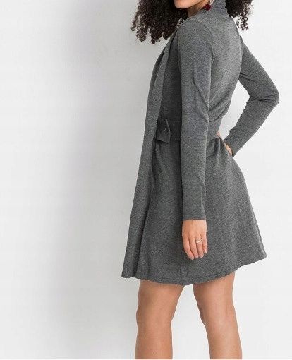 B.P.C sukienka dzianinowa z paskiem w optyce 2w1 r.36/38