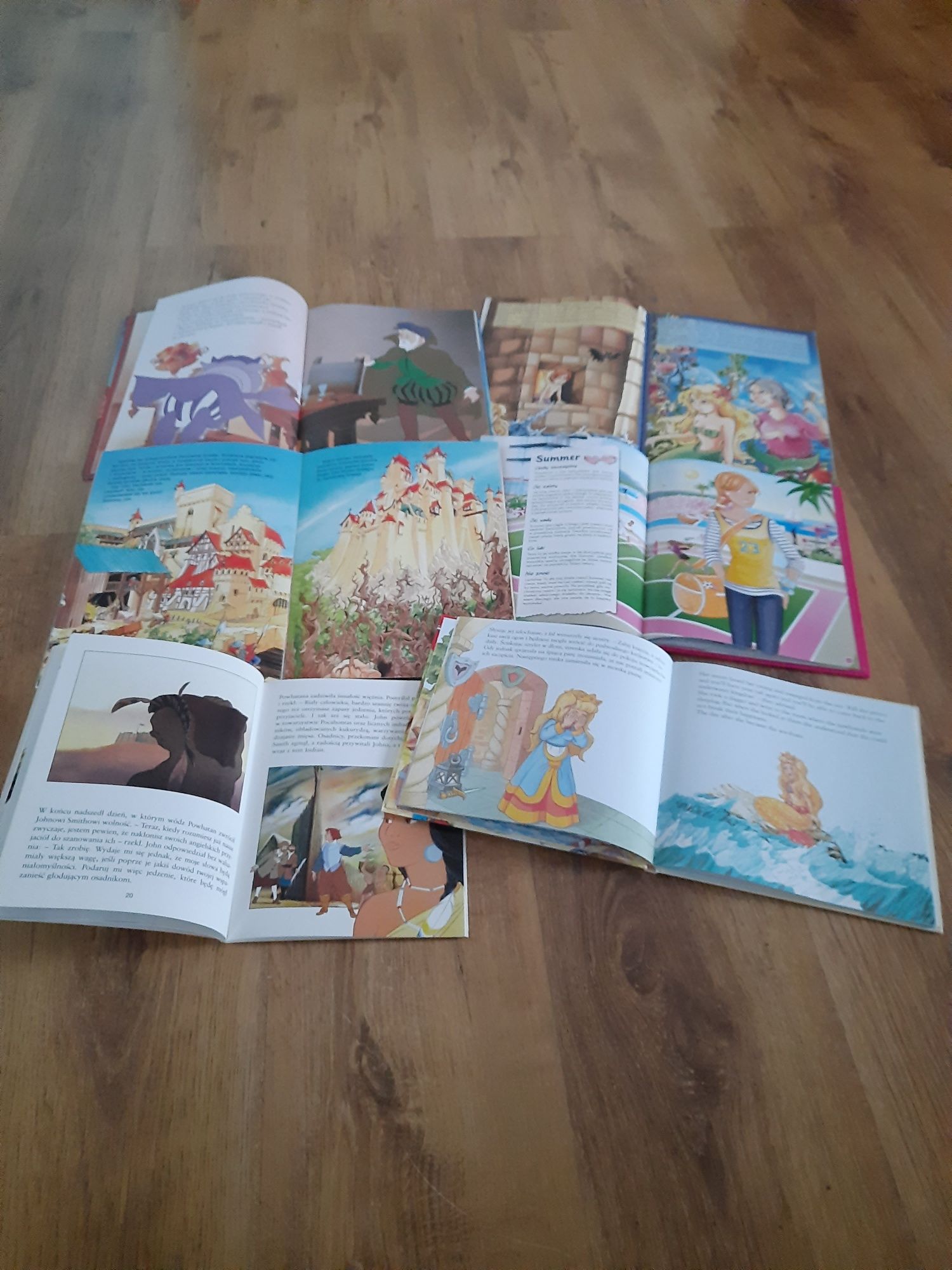Książki Cały Świat Barbi,  Mała Syrenka,  Pocahontas,Śpiąca Królewna,
