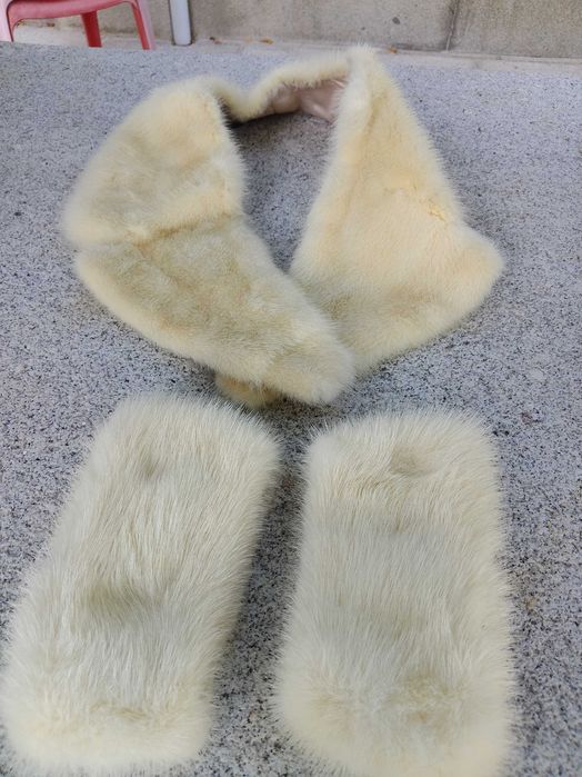 Gola de vison branco