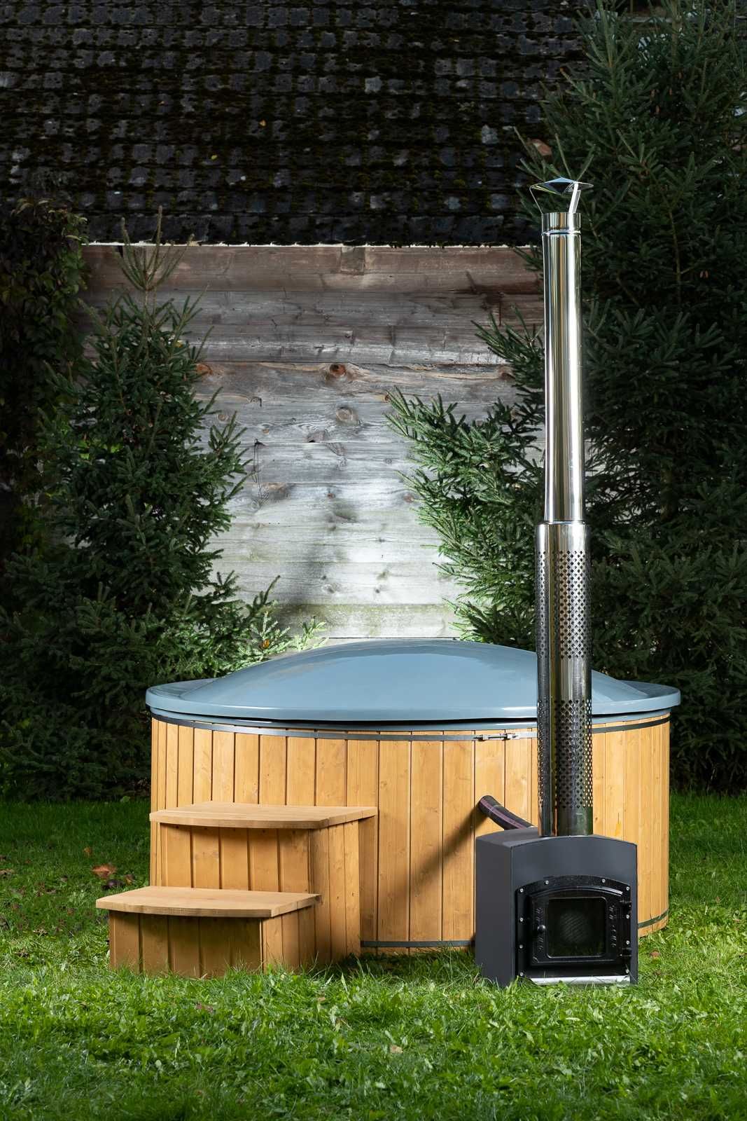 Balia bania jacuzzi ogrodowe 200/225cm piec na drewno, gazowy, prąd