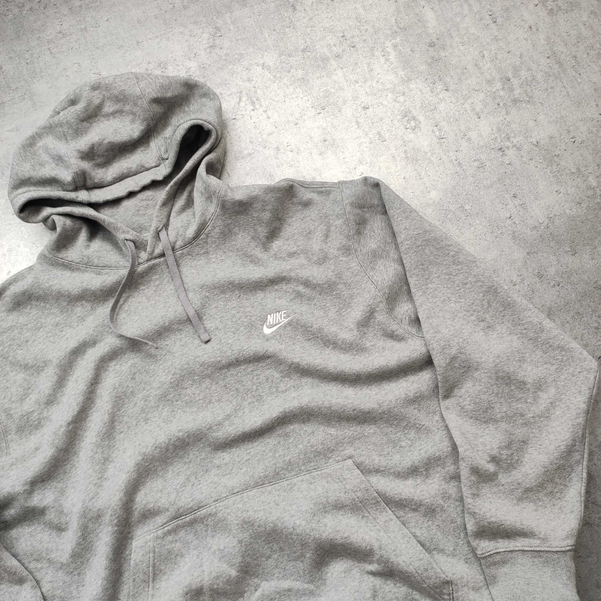 MĘSKA Bluza PREMIUM z Kapturem Szara Bawełna Klasyk Haft Logo Sport
