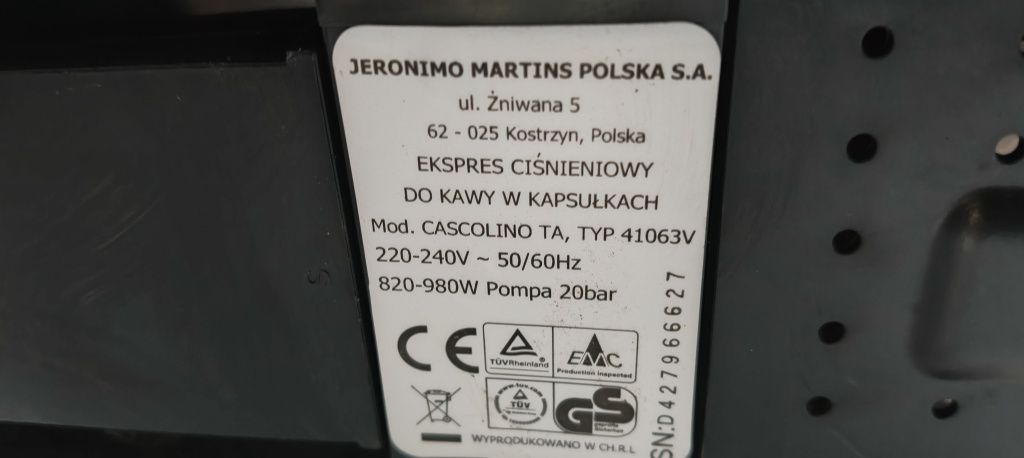 Express ciśnieniowy na kapsułki ITALICO 980 W 20 bar