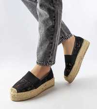 Czarne siateczkowe espadryle Bateliers 36