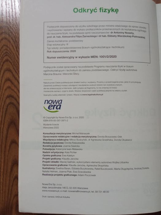 Podręcznik "Odkryć fizykę 2": Nowa Era- zakres podstawowy