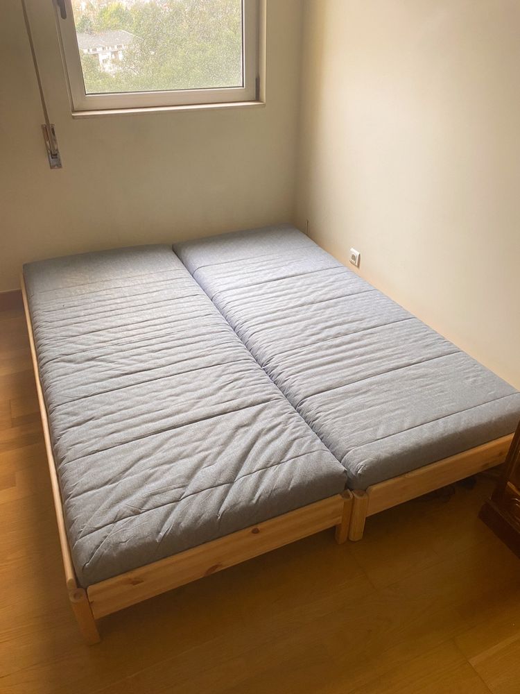 Cama IKEA Utaker com colchões - 3 em 1 (bicama, solteiro e casal)