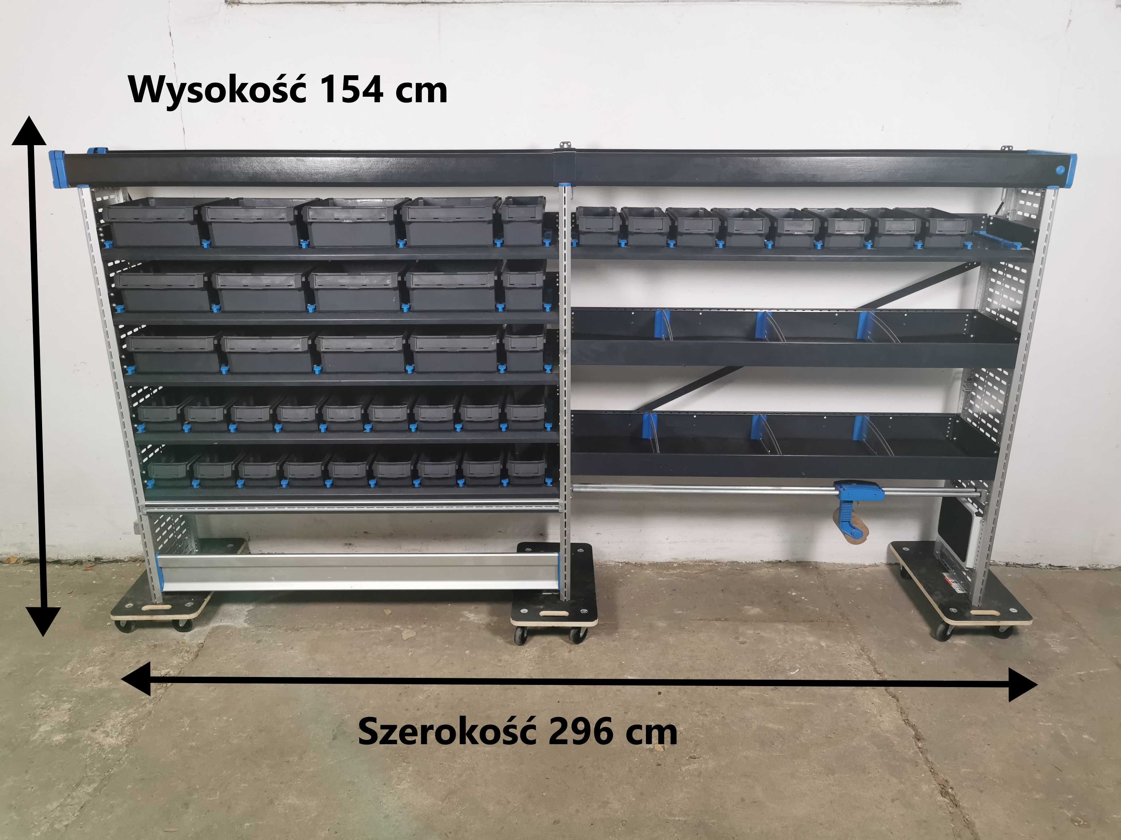 Regały szafki półki do busa zabudowa serwisowa warsztat ZESTAW SORTIMO